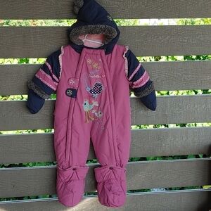 Peluche & Tartine one piece snowsuit Baby girl 6M‎